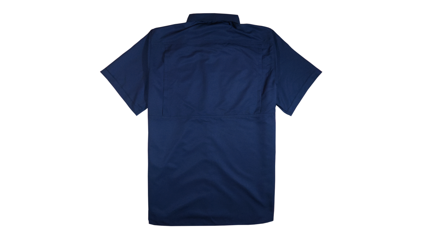 BLUSA FORMA AZUL MANGA CORTA