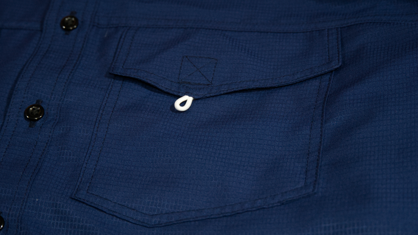 BLUSA FORMA AZUL MANGA CORTA