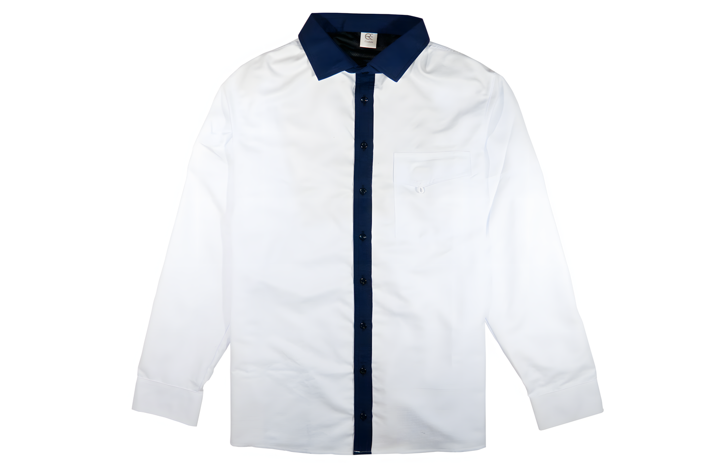 CAMISA FORMAL BLANCA MANGA LARGA (CUELLO AZUL)