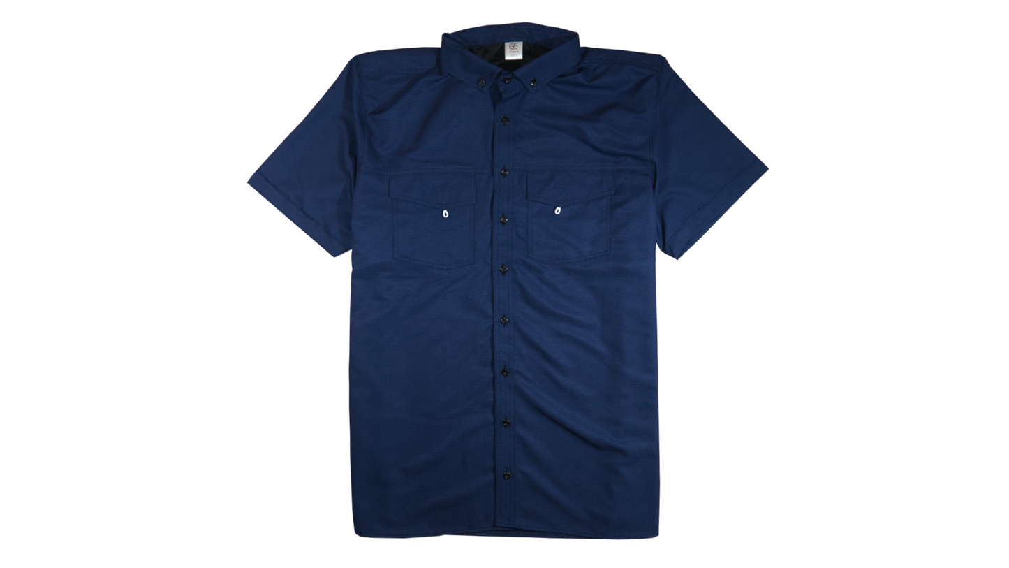 BLUSA FORMA AZUL MANGA CORTA